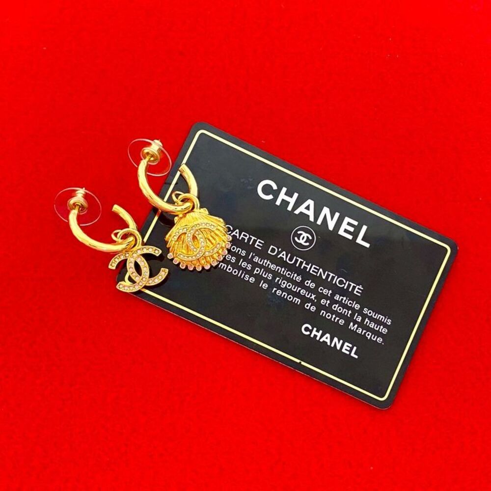 Chanel Coco Mark Shell Earrings